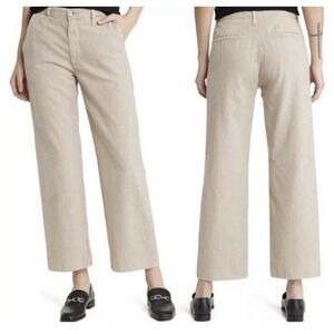 AG Goldschmied Caden Linen Blend Wide Leg Tailored Trouser Pants Size 25 Women's